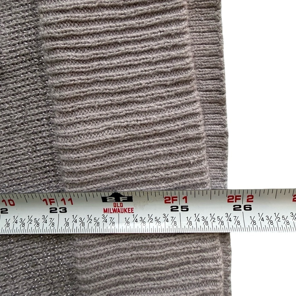 Armani Exchange Light Gray Metallic V-Neck Sweater Size S Minimalist Designer - Picture 7 of 14